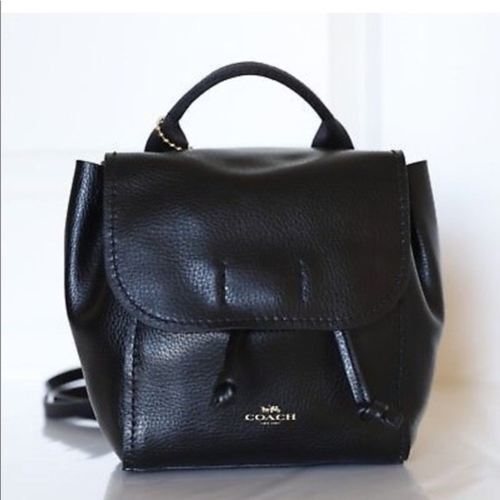 NWT NIB Coach Black leather derby backpack